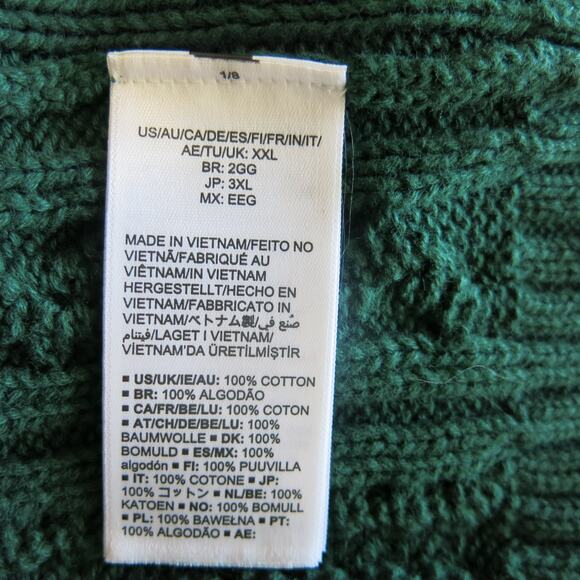 Amazon Essentials *NWT* Cable Knit Sweater Size XXL Crewneck Green Warm Classic - Picture 9 of 9